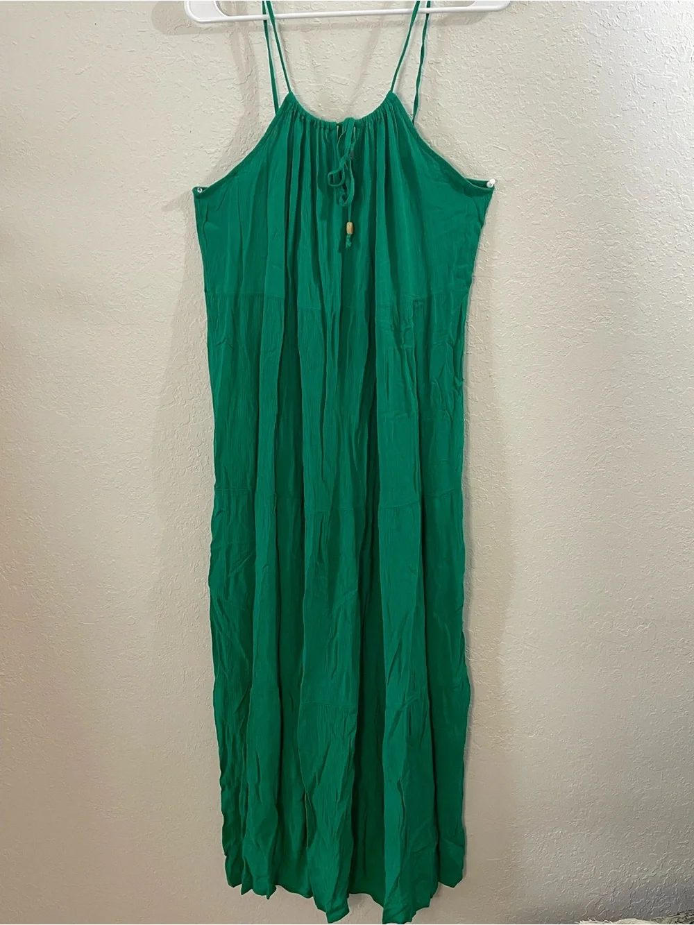 Kona Sol Emerald Green Maxi Dress with Spaghetti Straps - Picture 2 of 6